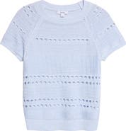 Reiss Chloe Raglan Sleeve Semisheer Linen Sweater