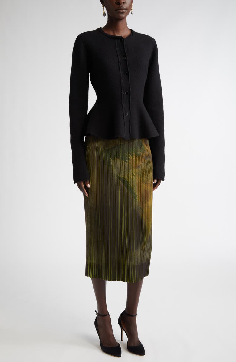 Jason Wu Collection Boiled Wool Peplum Cardigan, Alternate, color, 