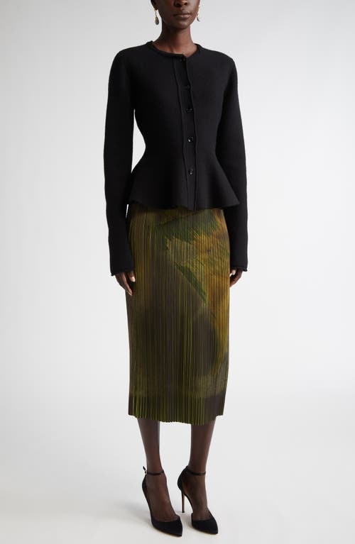 Jason Wu Collection Boiled Wool Peplum Cardigan In Black