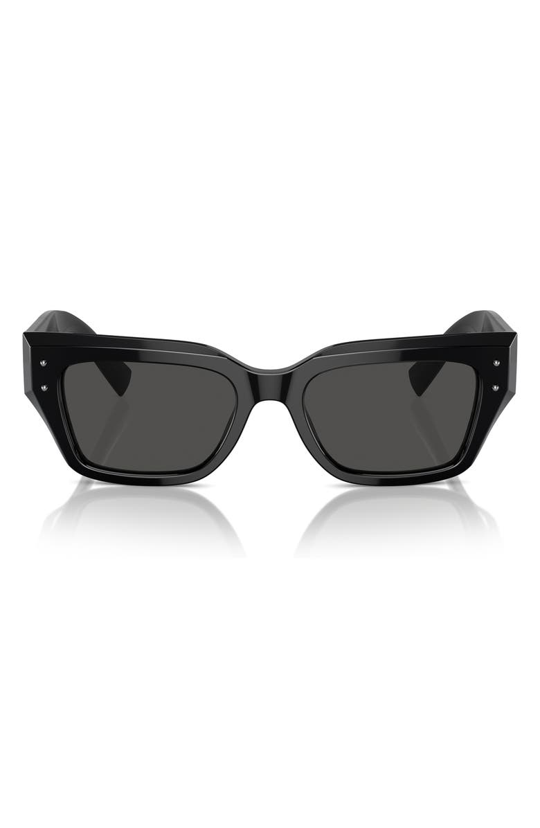 Dolce&Gabbana 52mm Cat Eye Sunglasses, Alternate, color, Black