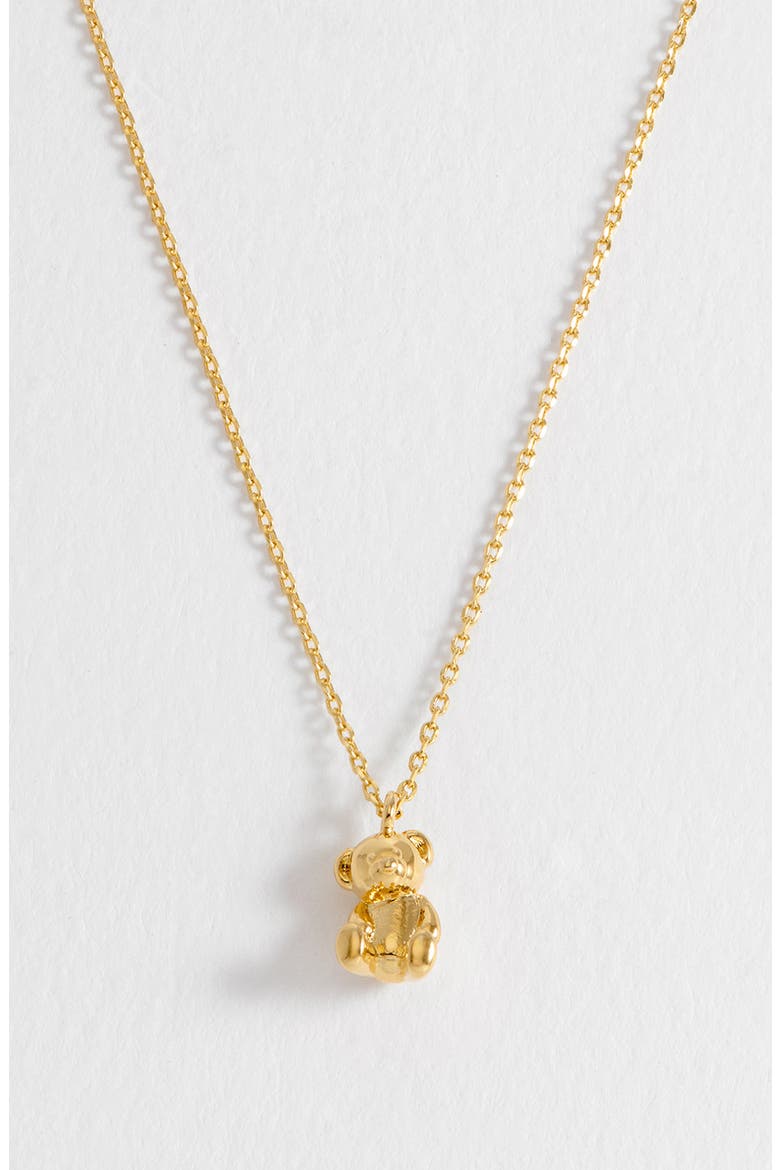 Teddy Bear Pendant Necklace, Alternate, color, GOLD