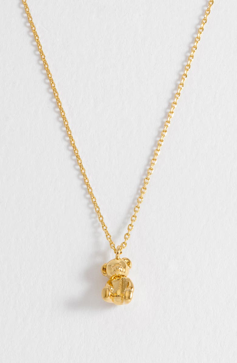 Estella Bartlett Teddy Bear Pendant Necklace, Alternate, color, Gold
