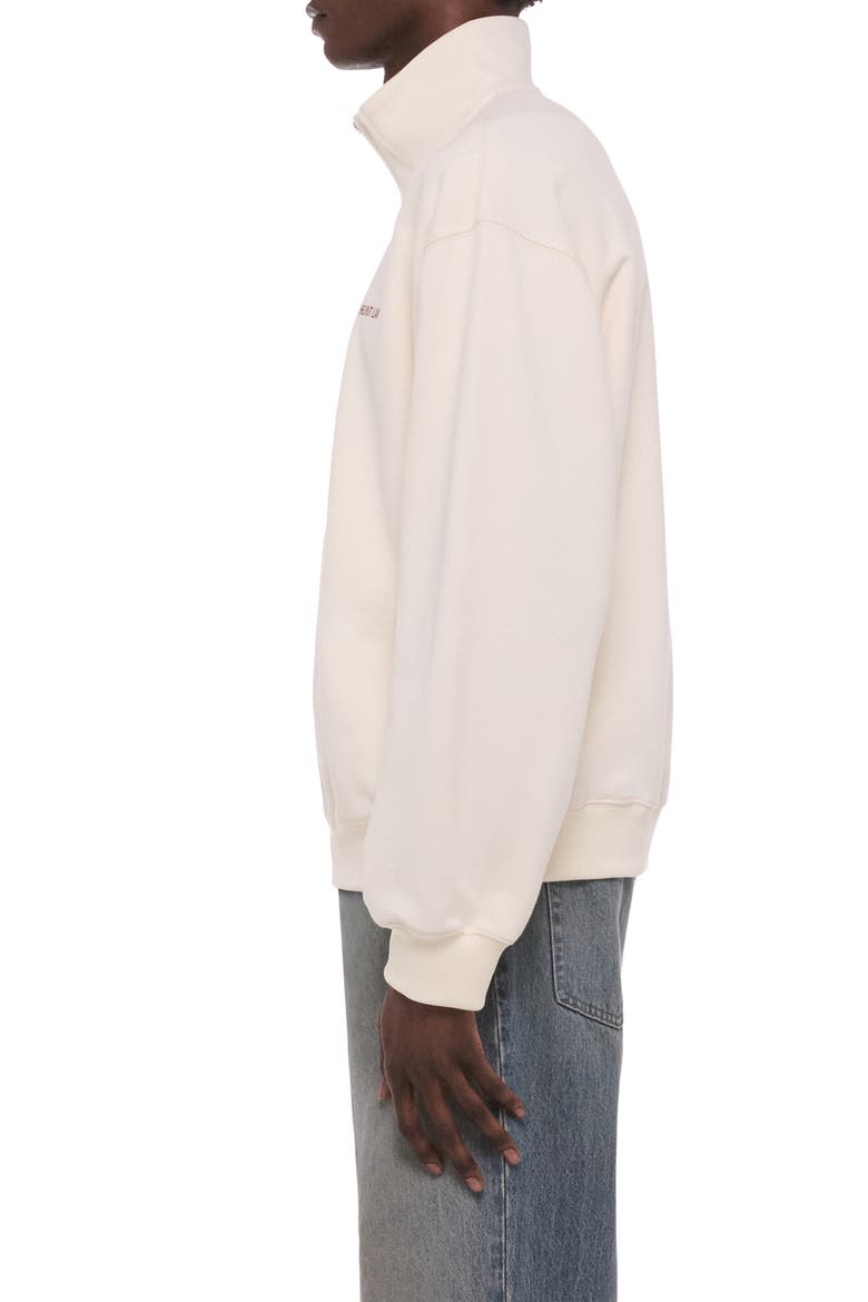 Logo Quarter Zip Cotton Pullover, Alternate, color, VINTAGE WHITE