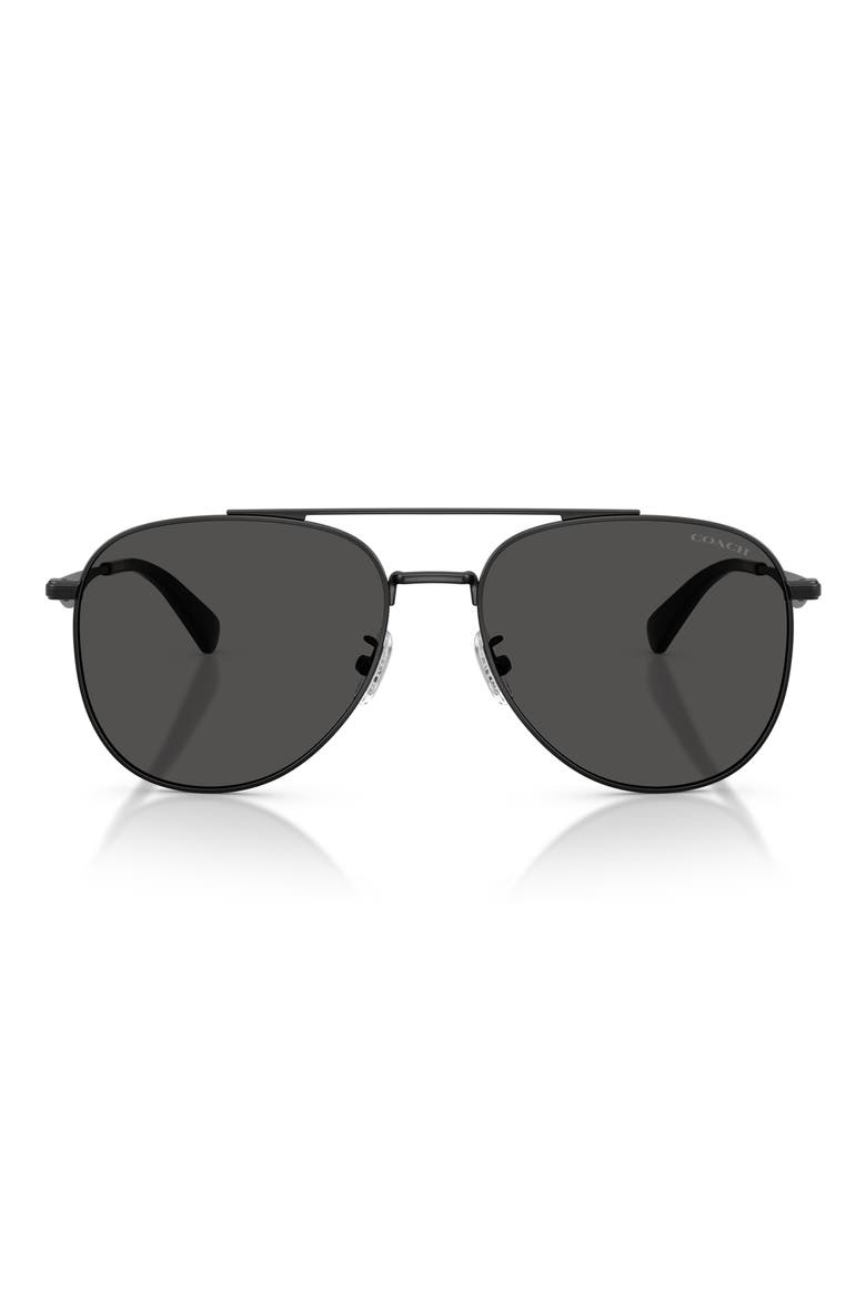 58mm Pilot Sunglasses, Main, color, SATIN BLACK / GREY SOLID
