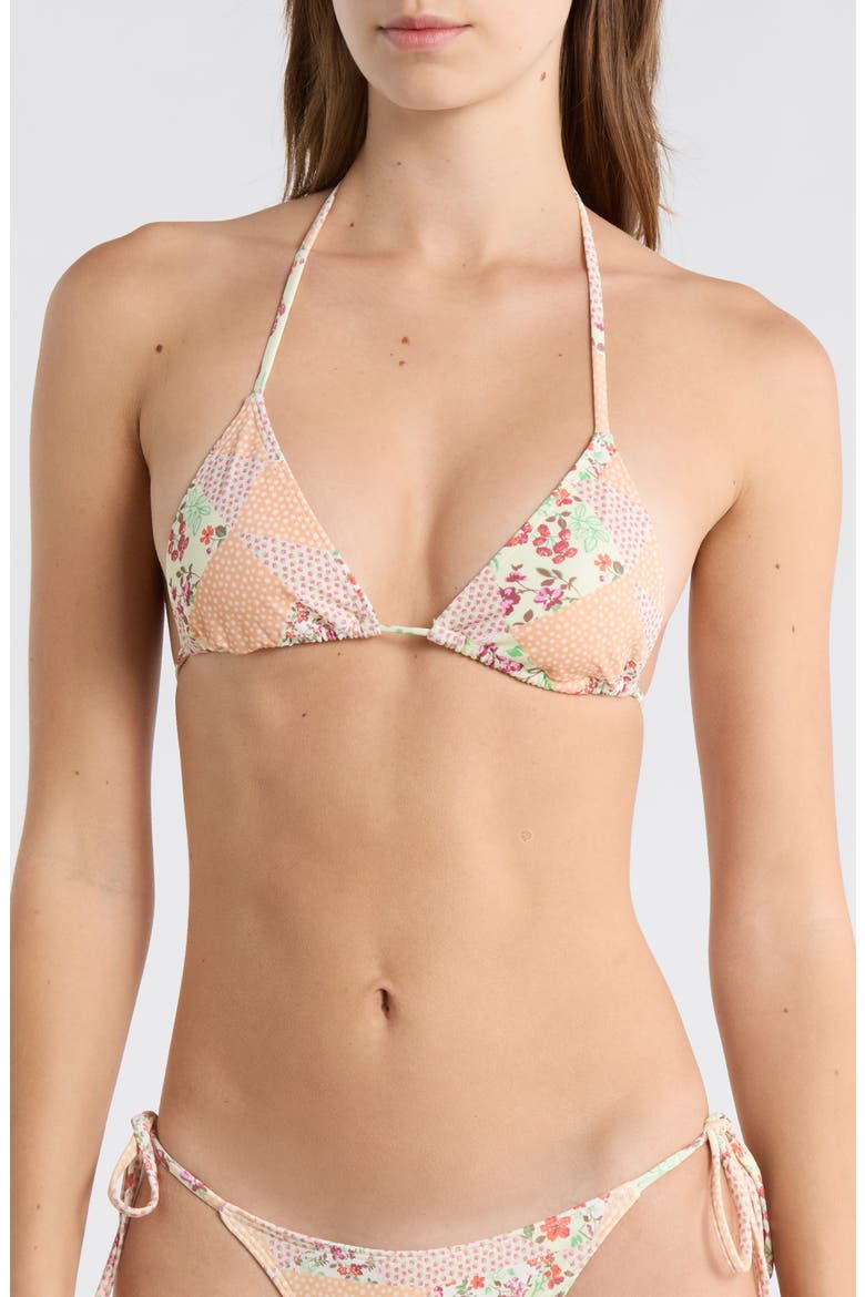 Triangle Bikini Top, Main, color, IVORY MULTI
