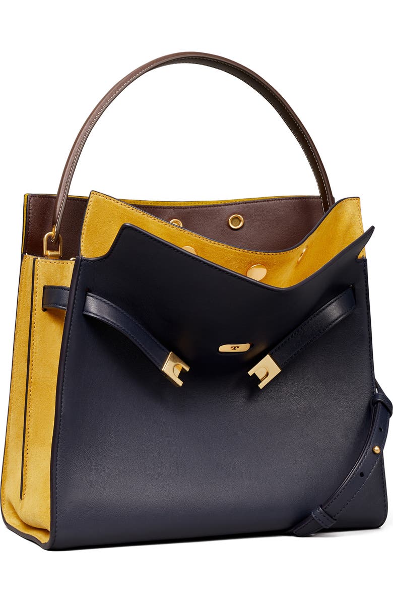 Tory Burch Lee Radziwill Leather Double Bag, Alternate, color,