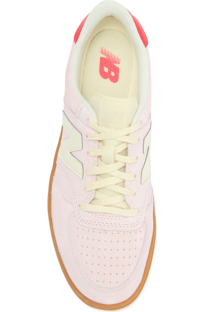 New Balance Gender Inclusive T500 Tennis Sneaker, Alternate, color, Rose Sugar/ Blast Red