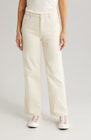 Brixton Alameda Cotton Utility Pants In Brown
