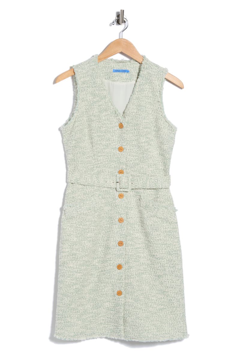 Wynona Sleeveless Button Front Dress, Alternate, color, FADED GREEN
