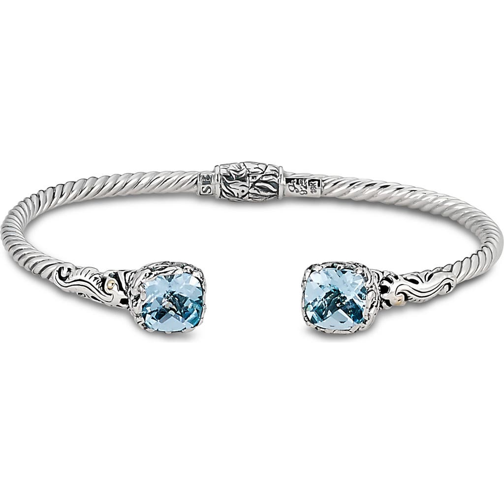 Samuel B. Two-tone Seahorse Textured Bangle Bracelet In Blue