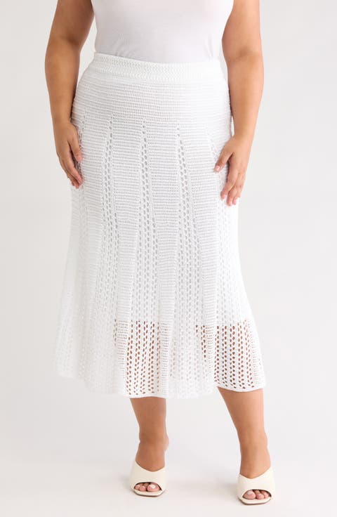 Godet Organic Cotton Crochet Skirt (Plus Size)