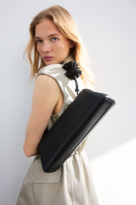 Pompom-detail Shoulder Bag