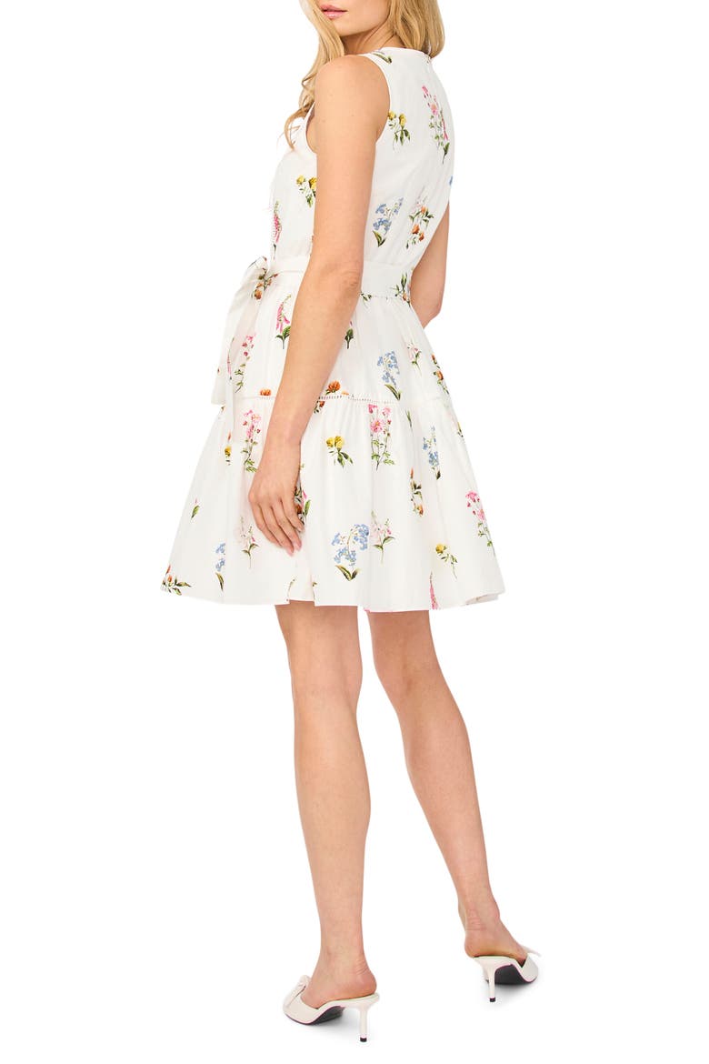 Rena Print Tie Waist Dress, Alternate, color, VANILLA ICE