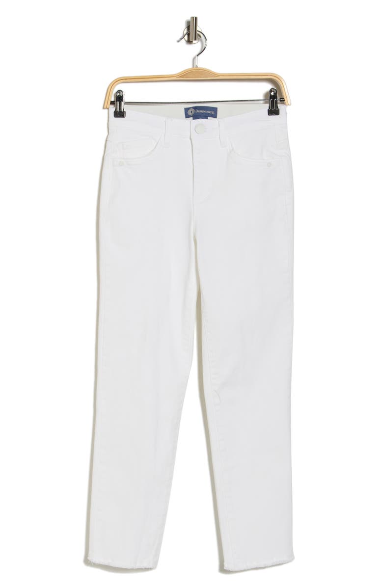Democracy 'Ab'Solution High Waist Slim Straight Leg Jeans, Alternate, color, Optic White