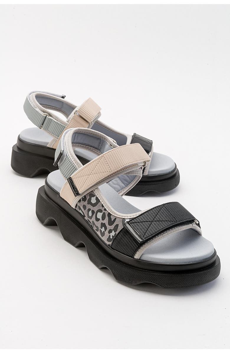 Prologue Shoes Tedy Velcro Strap Sandal, Main, color, Grey