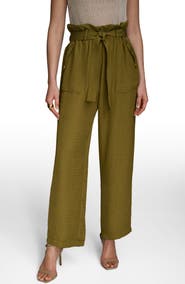 Donna Karan New York Paperbag Waist Straight Leg Pants