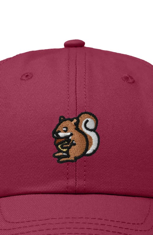 Shop Dalix Squirrel Embroidered Outdoor Cap In Maroon