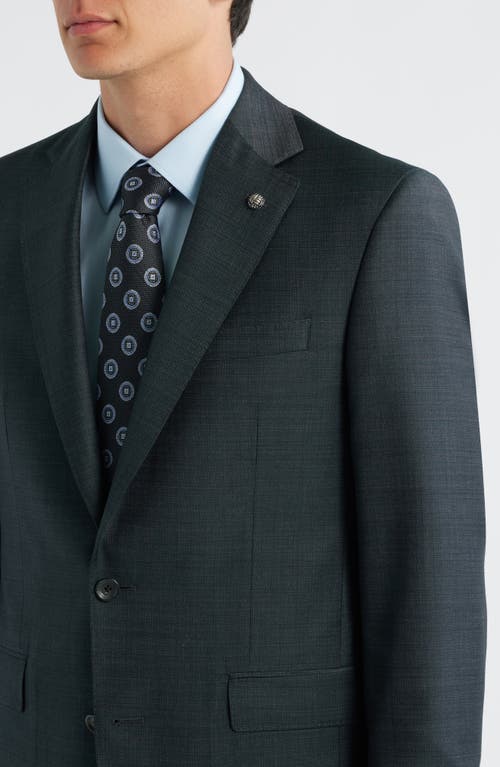 Jack Victor Stacie Trim Fit Solid Black Wool Suit In Green