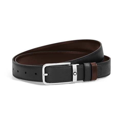 Sartorial Leather 30mm Rectangular Buckle Reversible Belt