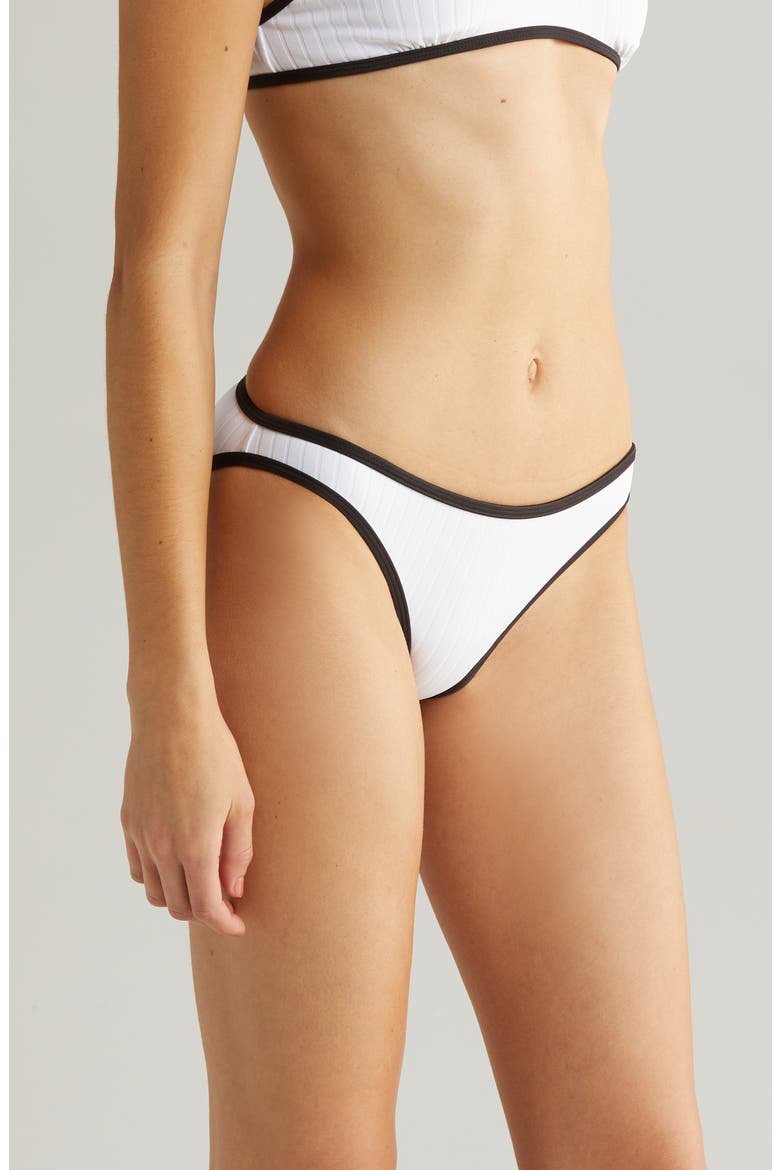The Rachel Contrast Rib Bikini Bottoms, Alternate, color, MARSHMALLOW