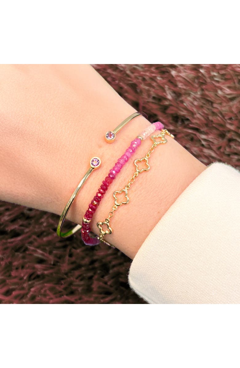 The Lovery Fine Jewelry Ruby Ombre Bead Bracelet, Alternate, color, Ruby