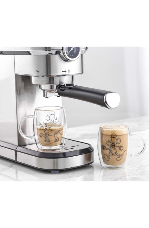 Joyjolt Mickey & Pluto Glass Mug Set In Transparent
