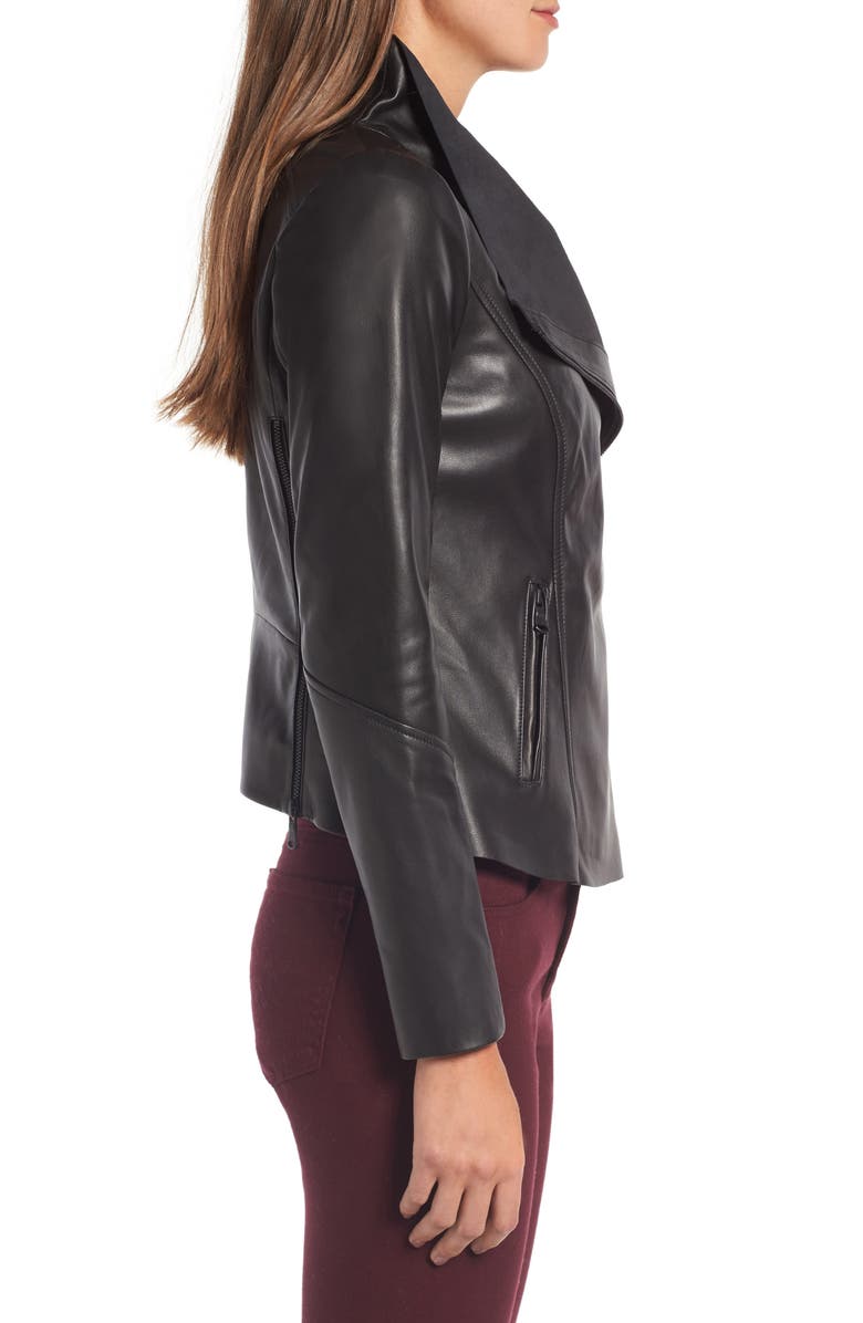 Trouvé Raw Edge Leather Jacket, Alternate, color, 