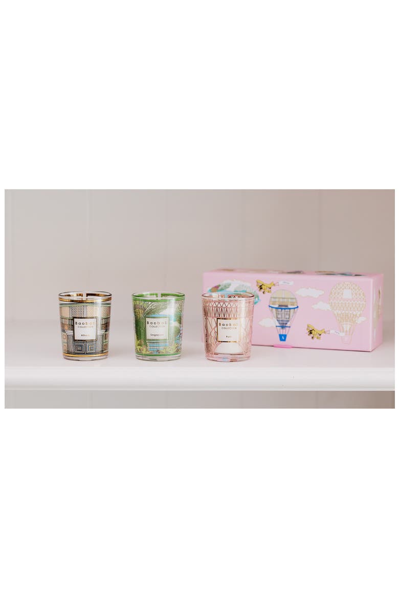 Singapore-Athens-Paris Travel Candle Trio, Alternate, color, MULTICOLOR