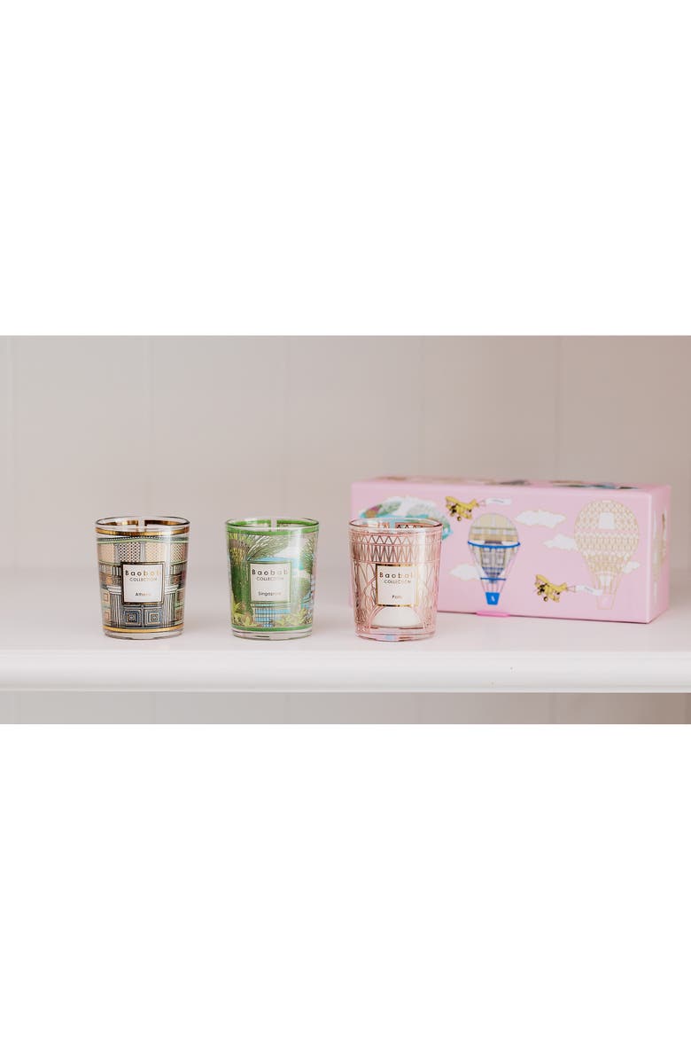 Baobab Collection Singapore-Athens-Paris Travel Candle Trio, Alternate, color, 