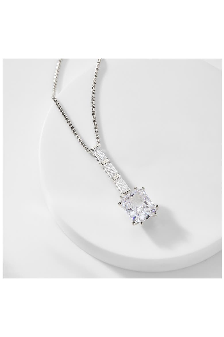 Chateau Cubic Zirconia Pendant Necklace, Alternate, color, RHODIUM