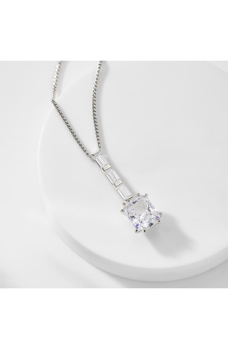 Nadri Chateau Cubic Zirconia Pendant Necklace, Alternate, color, Rhodium