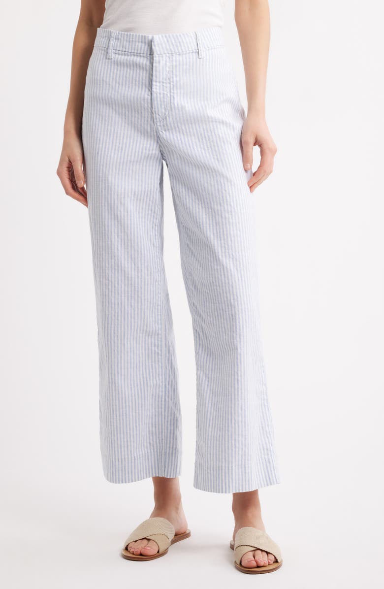 Frank & Eileen Wexford Wide Leg Pants, Main, color, Blue White Stripe