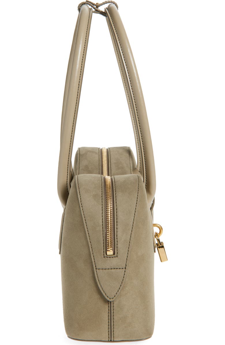 Stella McCartney Ryder Faux Suede Crossbody Bag, Alternate, color, Khaki