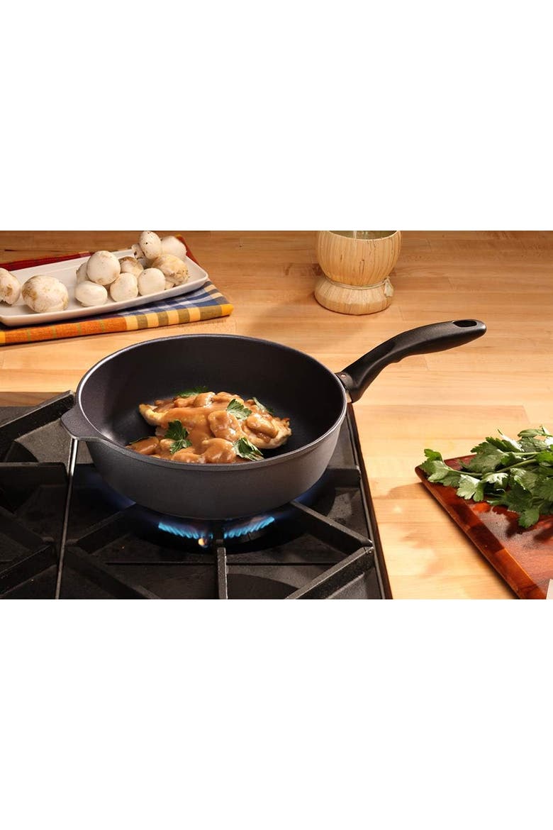 HD Nonstick 3.8 qt Saute Pan with Glass Lid, Induction, Alternate, color, Black