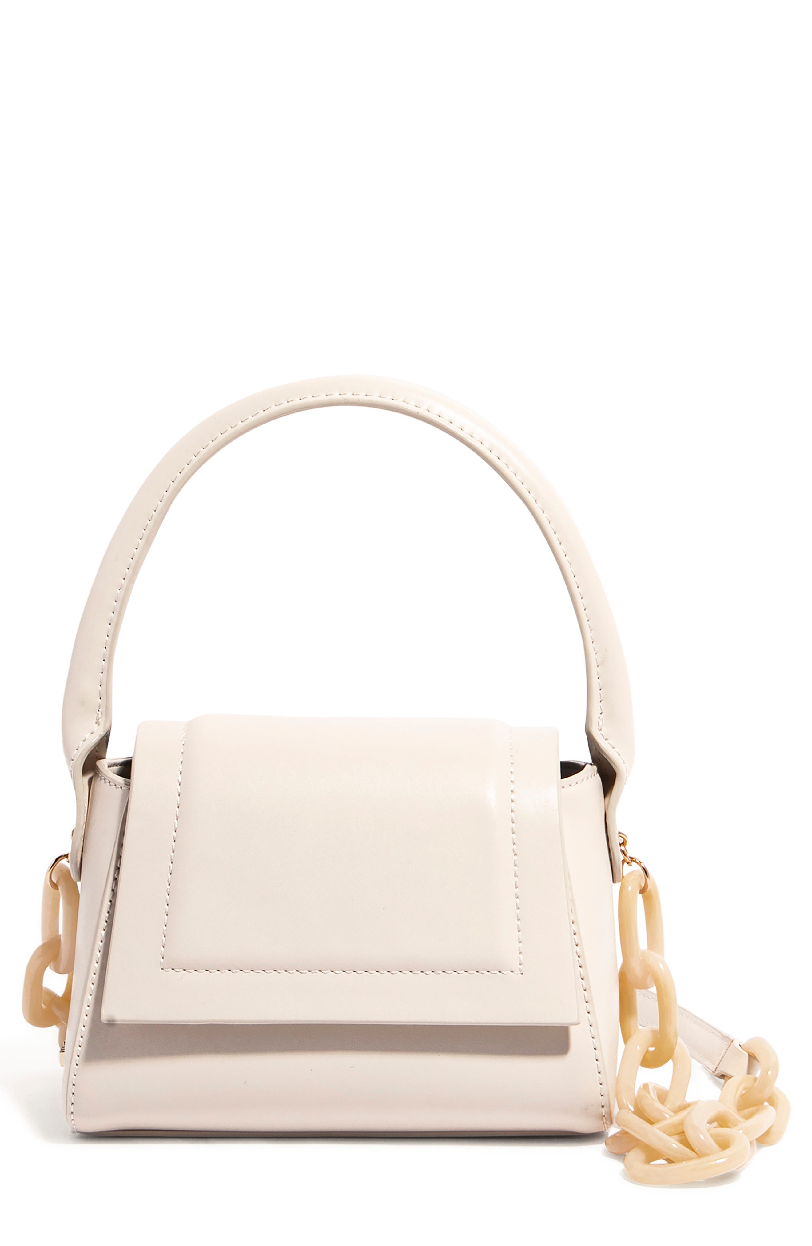 We Are Chic Vegan Leather Top Handle Crossbody, Main, color, ECRU
