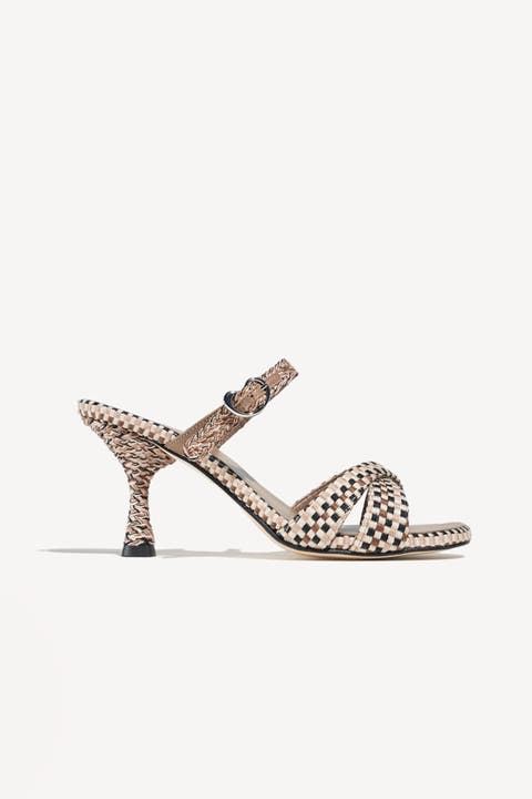 Irene Handwoven Sculptural Heel Mule Sandal