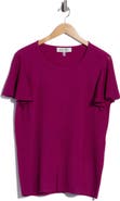 KASPER Flutter Sleeve Flat Back Rib Sweater