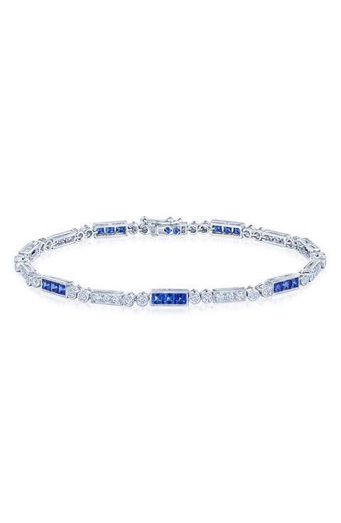Splendor Sapphire & Diamond Line Bracelet