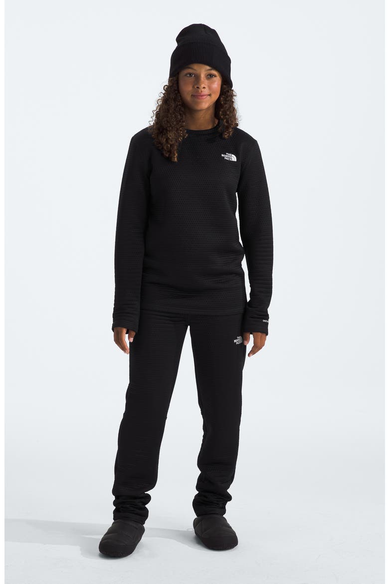 Kids' Dot Knit Thermal Top & Pants Set, Alternate, color, TNF BLACK