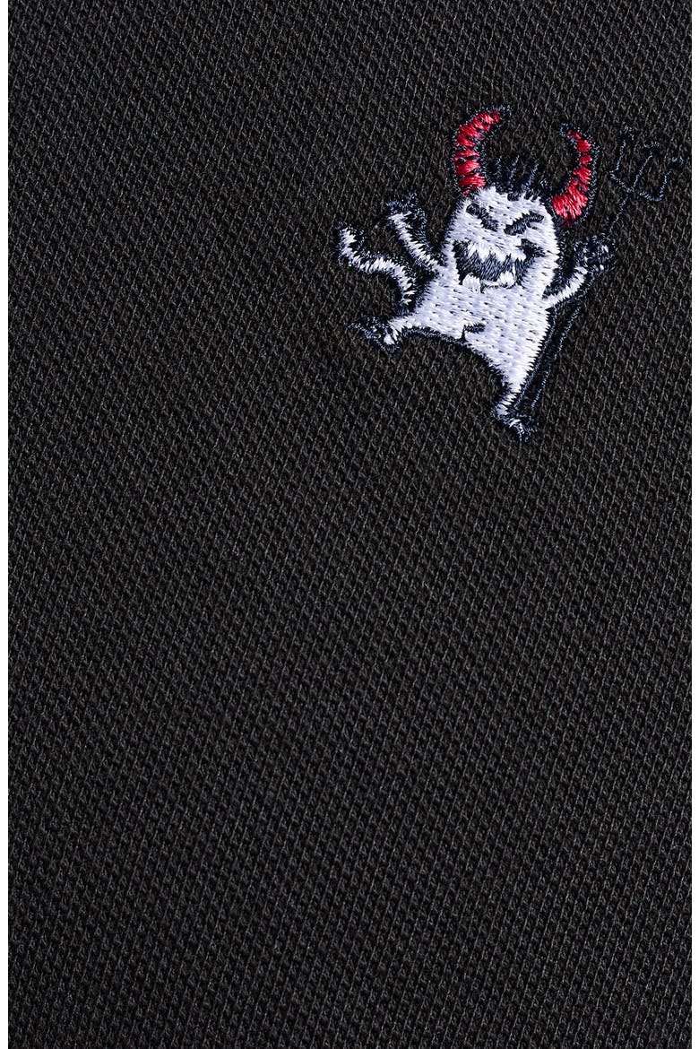 Devil Cotton Polo, Alternate, color, BLACK