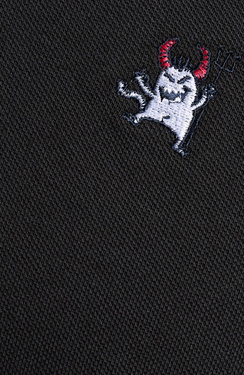 Robert Graham Devil Cotton Polo, Alternate, color, Black