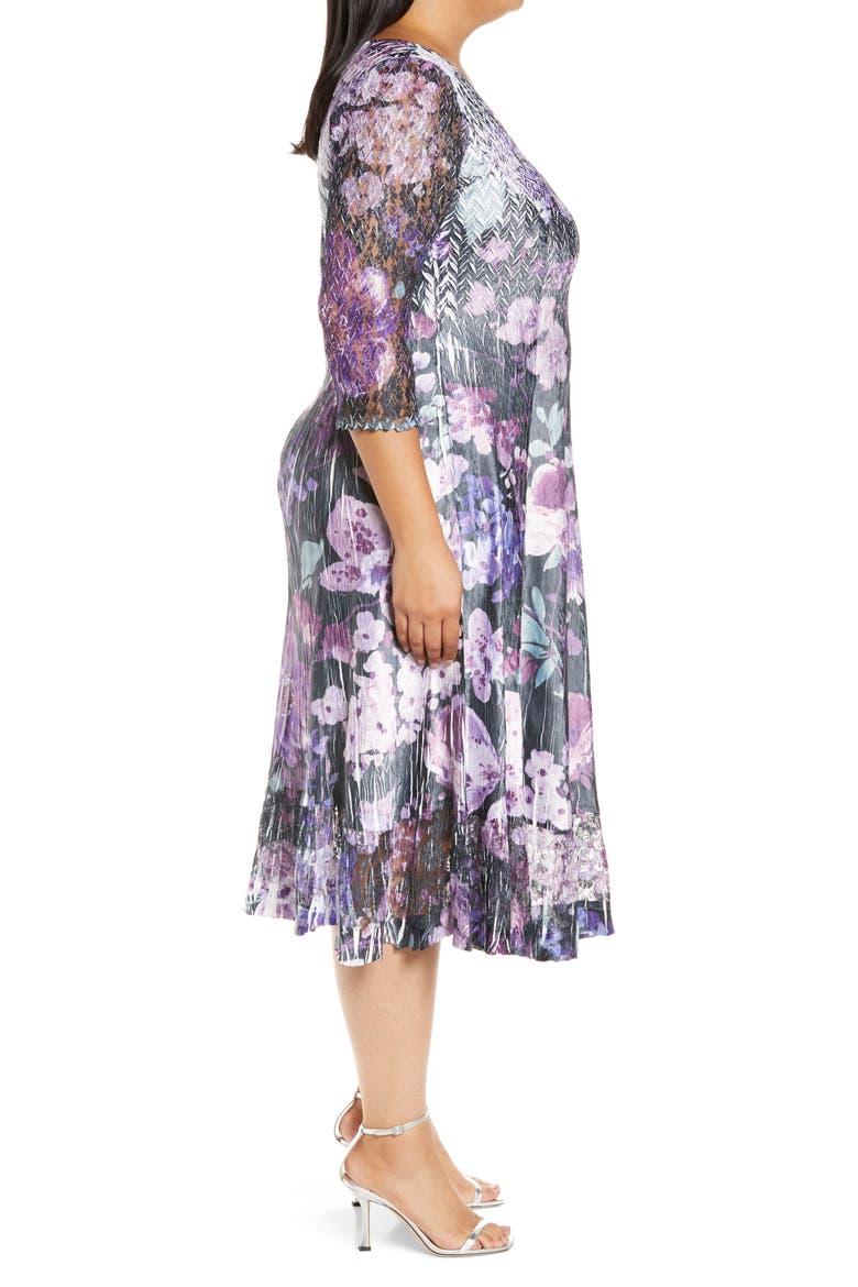 Floral Satin Charmeuse Dress, Alternate, color, PAINTED PEONY