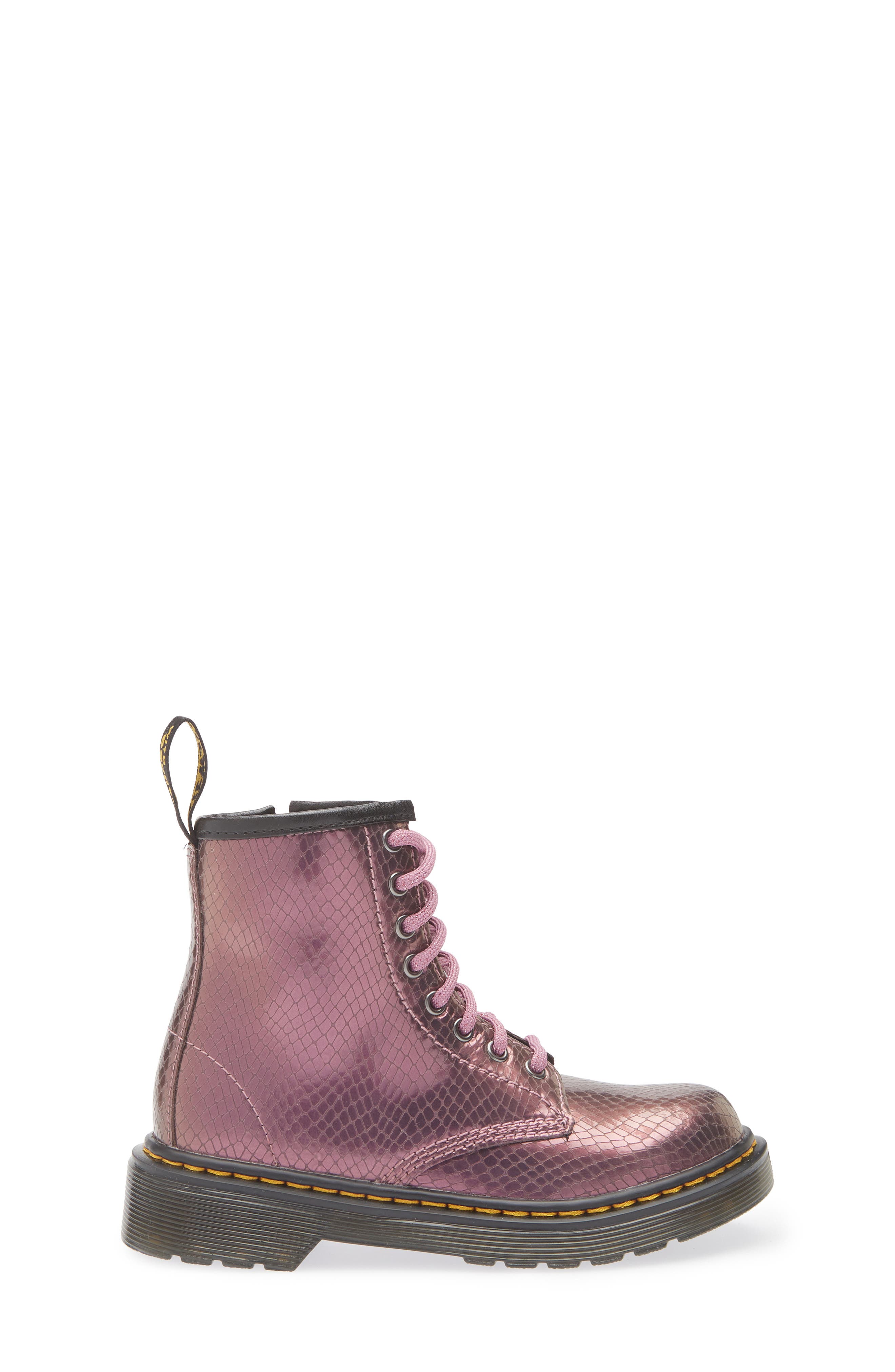 Dr. Martens Kids' 1460 Snake Embossed Boot, Alternate, color, Copper Pink