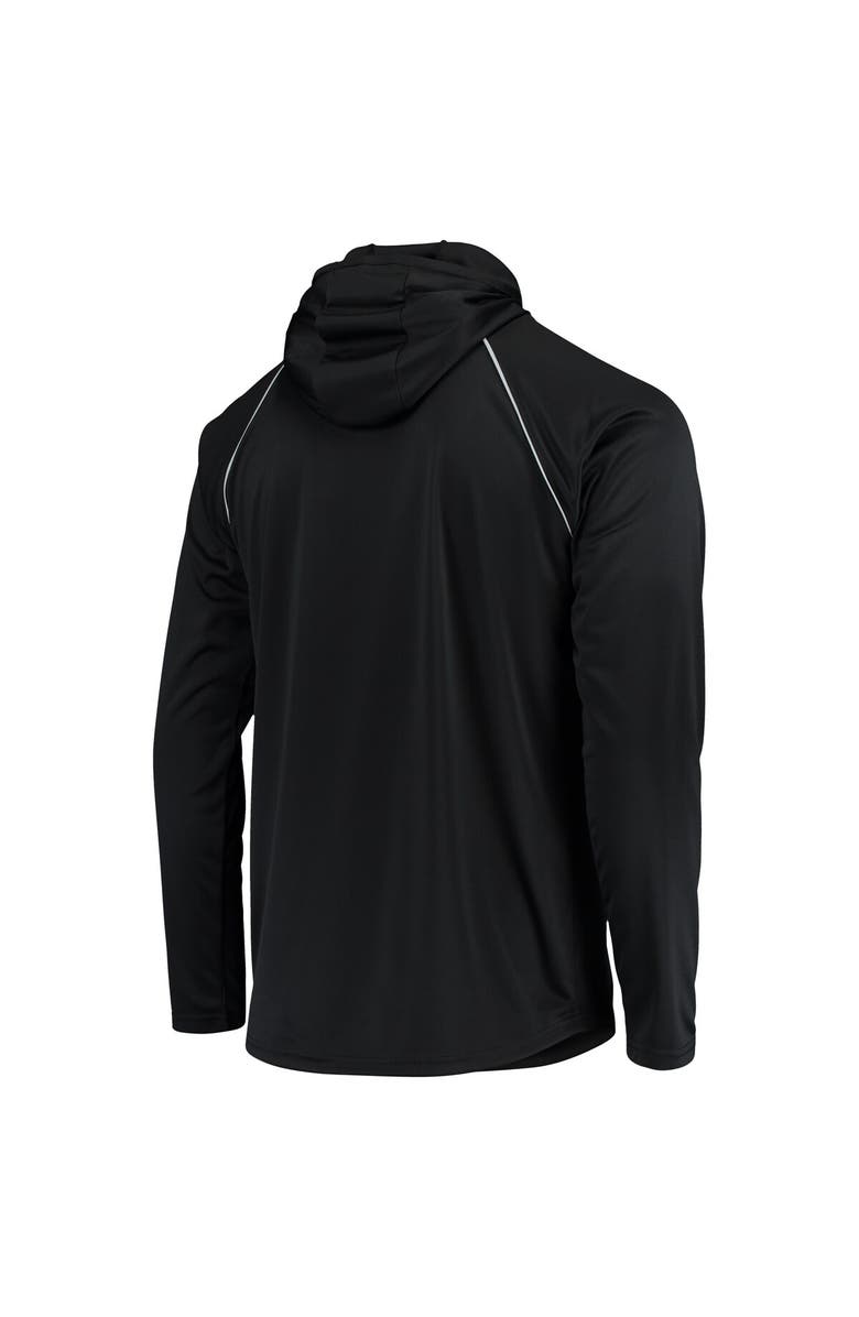 STARTER Men's Starter Black Las Vegas Raiders Throwback Raglan Hoodie Long Sleeve T-Shirt, Alternate, color, Black