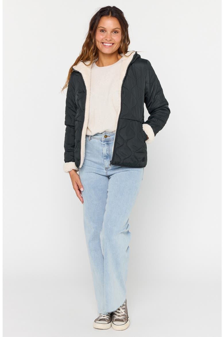 Anti-Series Anoeta Classic Quilted Hooded Jacket, Alternate, color, NOIR