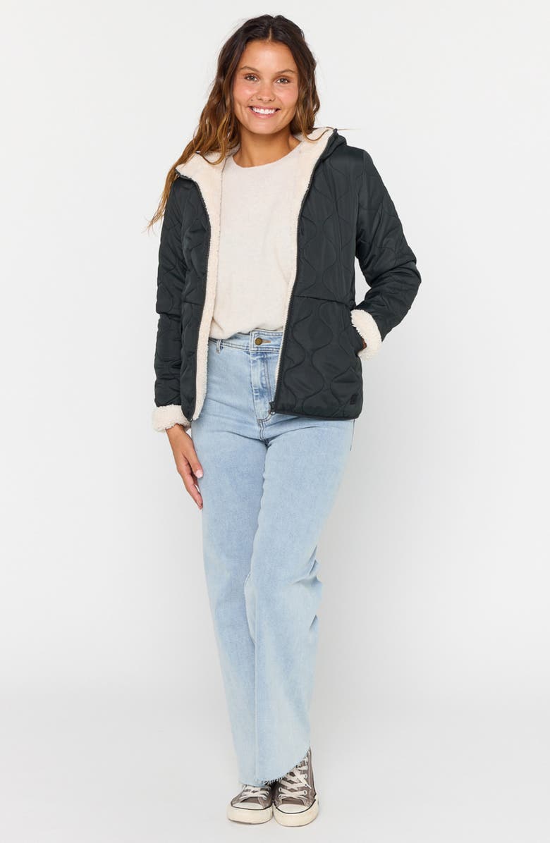 Rip Curl Anti-Series Anoeta Classic Quilted Hooded Jacket, Alternate, color, Noir