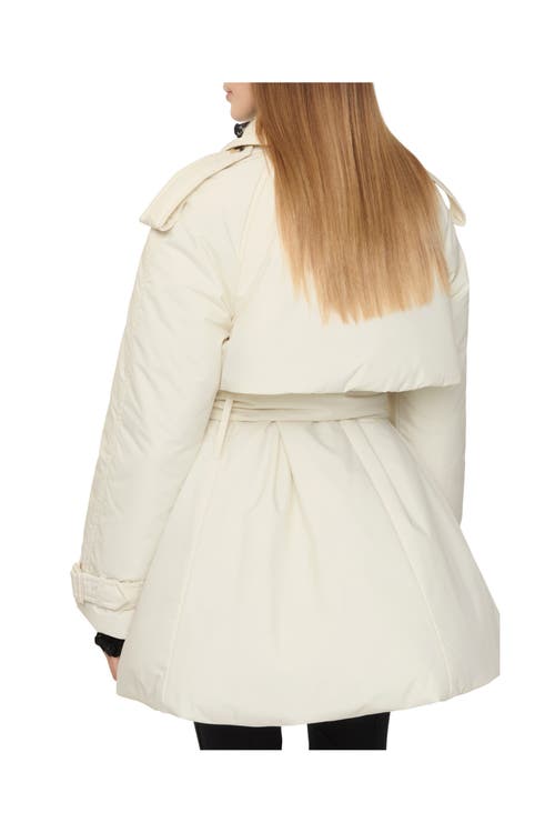 Burberry Belted Berryhill Padded Car Coat In White