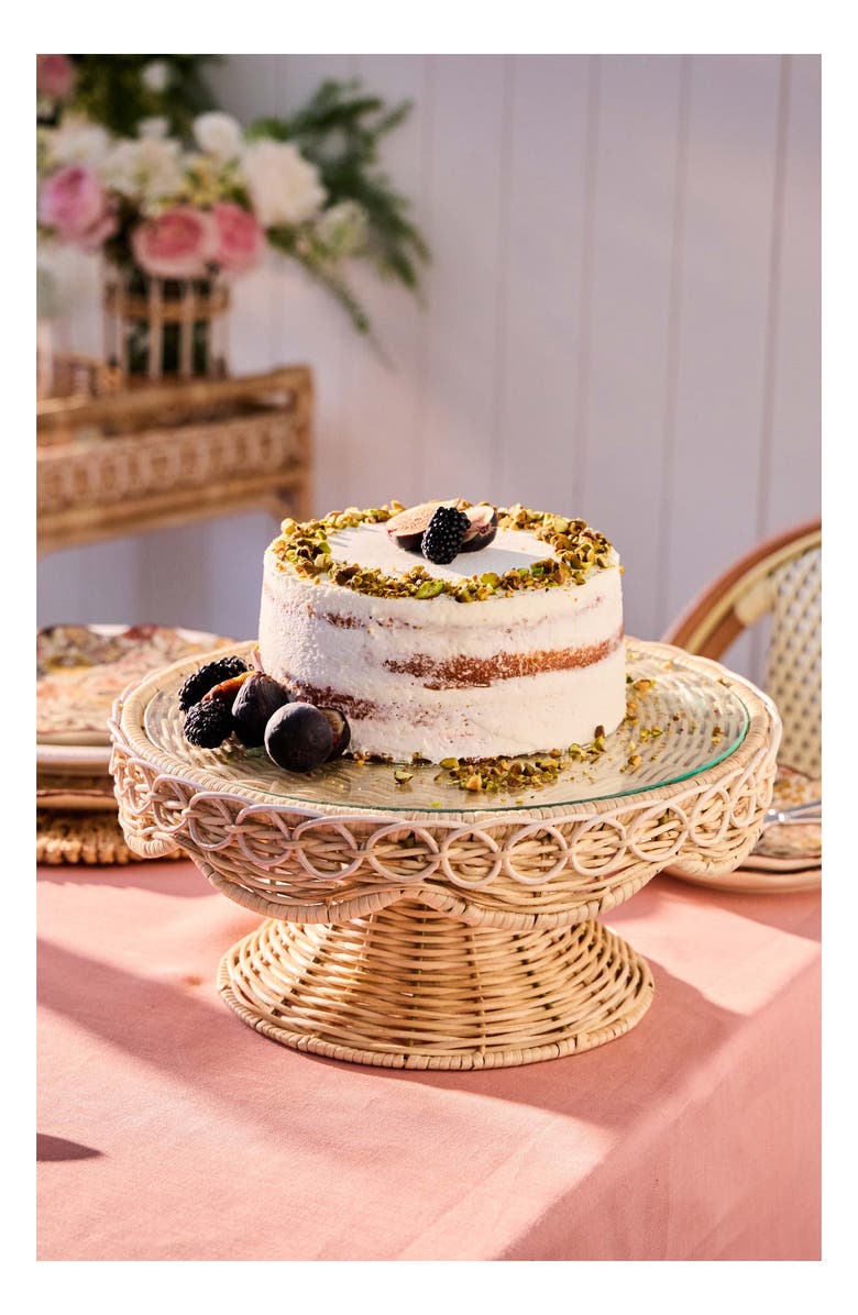 Juliska Provence Rattan Cake Stand, Alternate, color, Whitewash