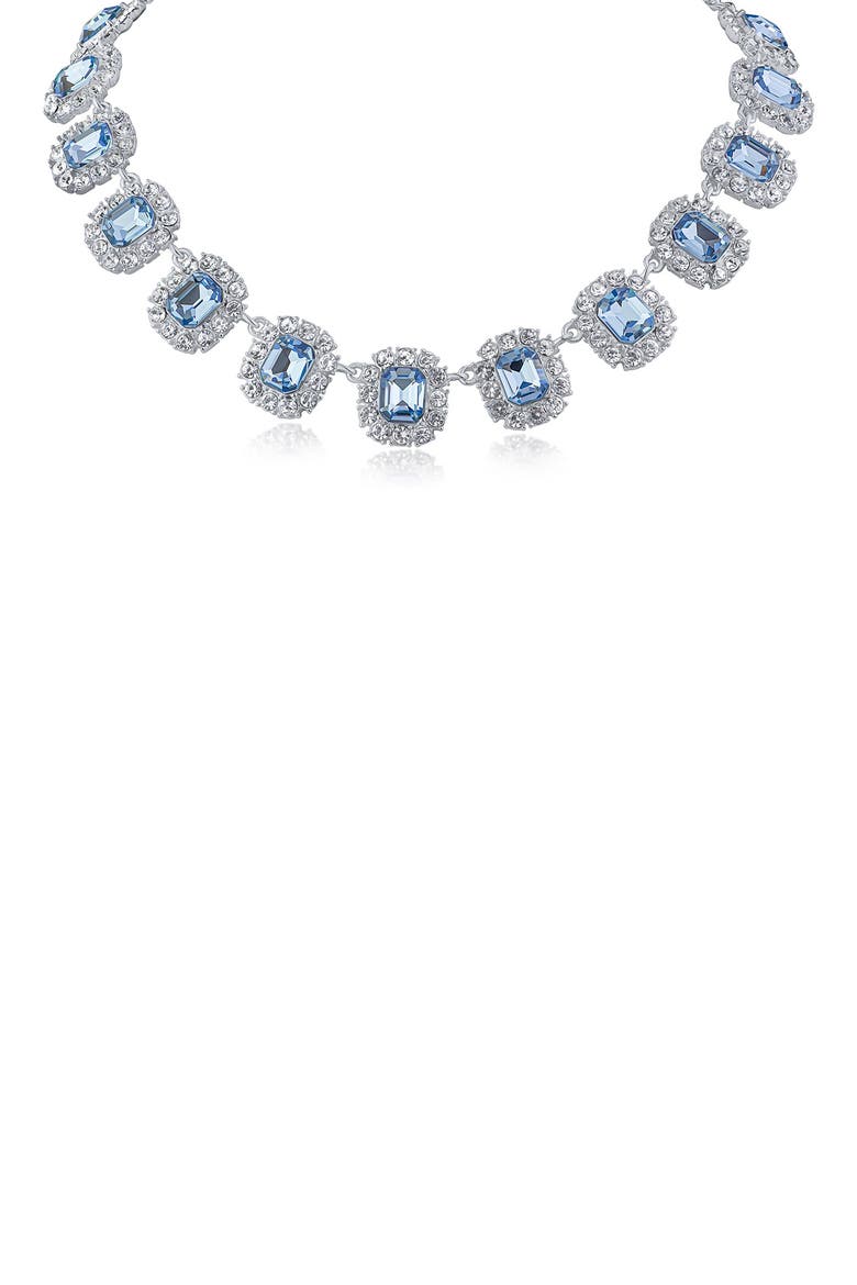 Crystal Halo Collar Necklace (Nordstrom Exclusive), Main, color, BLUE/ SILVER