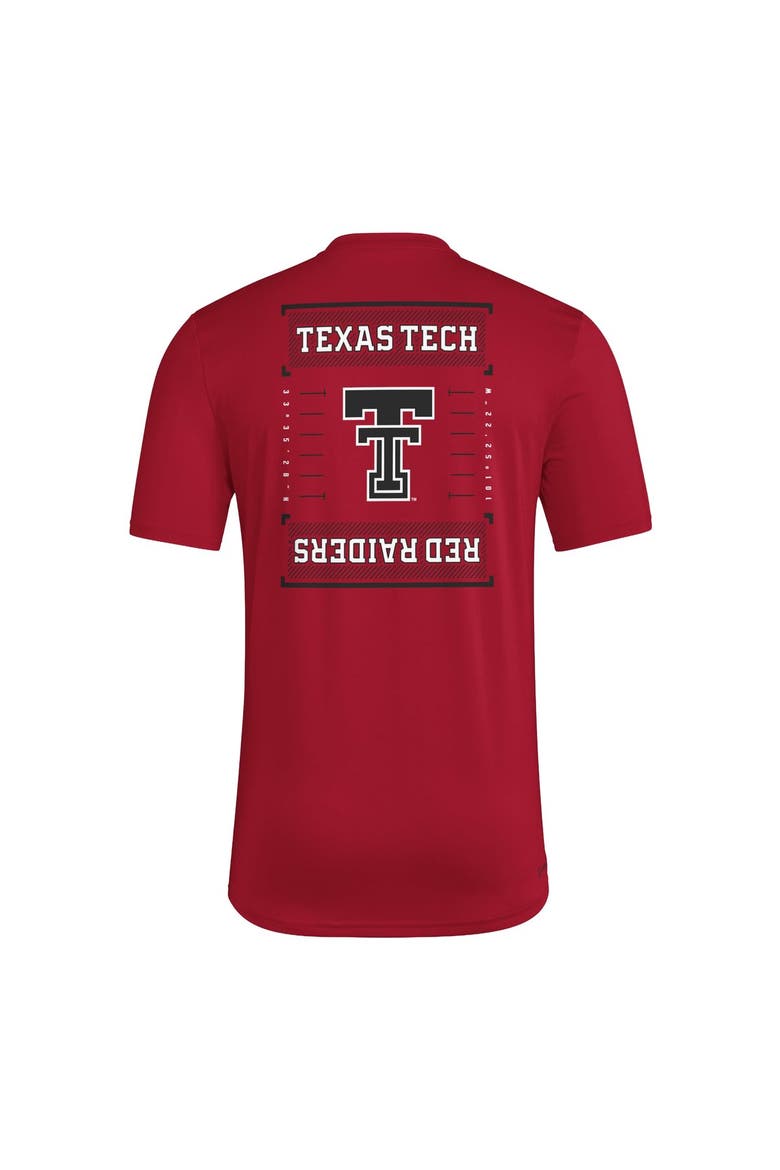 Men's adidas Red Texas Tech Red Raiders Locker Football Icon AEROREADY Pre-Game T-Shirt, Alternate, color, Red